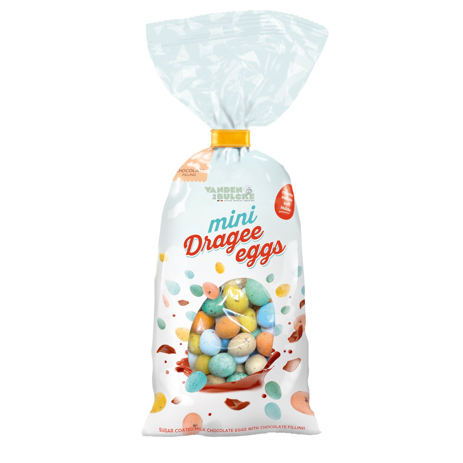 Mini dragee solid milk chocolate eggs (1.5cm) in bag - 24 x 150g