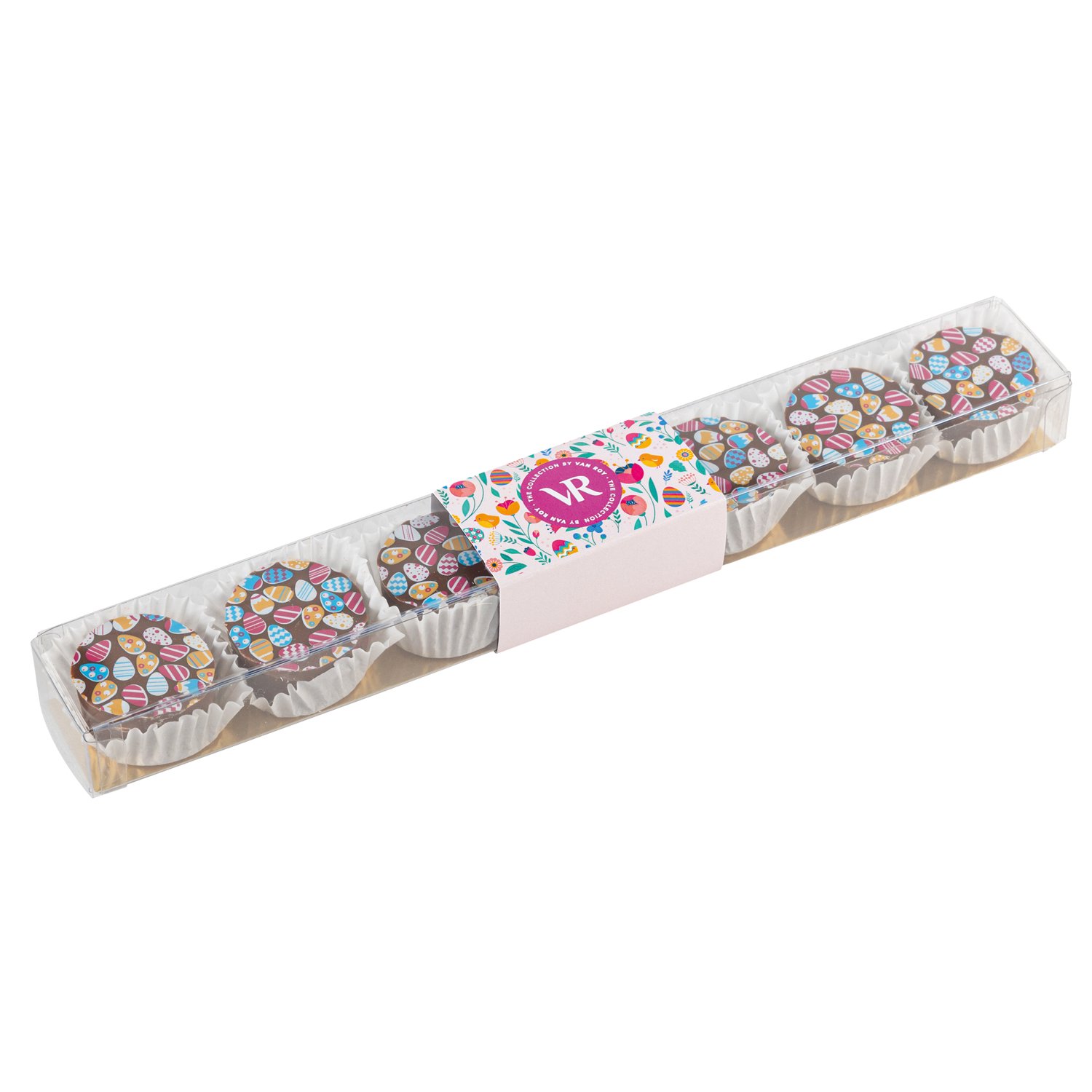 Milk egg print chocs with salted caramel centres in stick pack - 12 x 95g