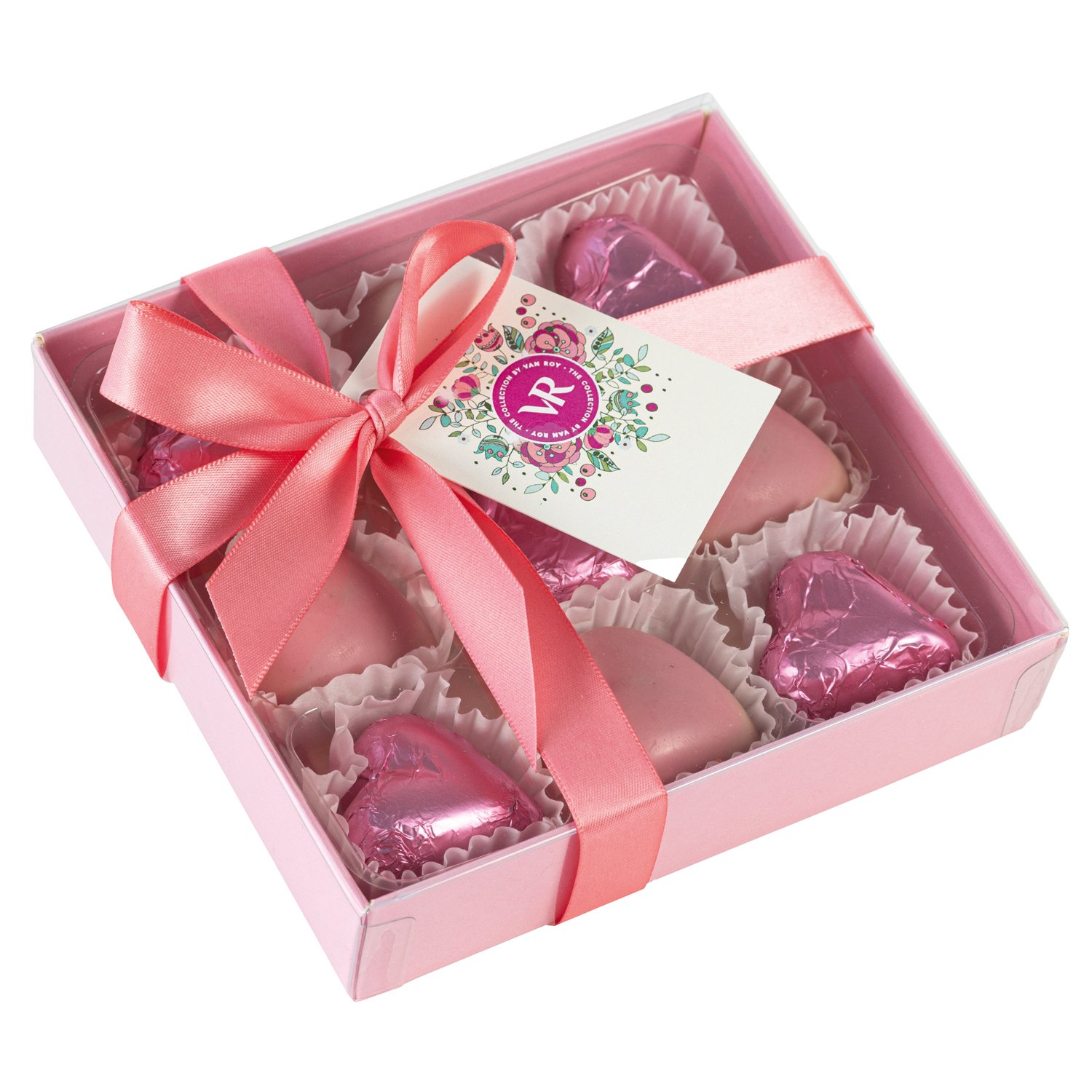 Mother's Day chocolate hearts selection in 9 pc gift box - 12 x 100g